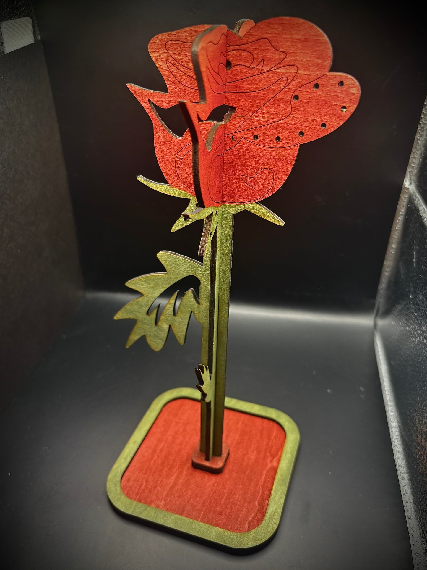 Rose Jewelry Stand – Hand-Painted, Laser-Cut Original Design