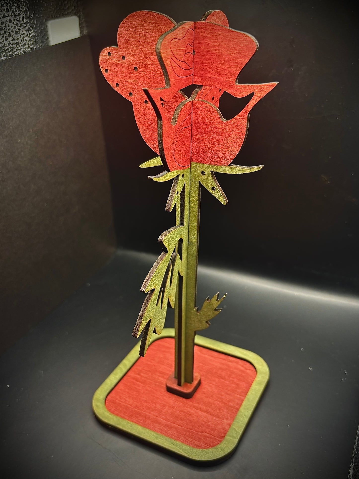 Rose Jewelry Stand – Hand-Painted, Laser-Cut Original Design