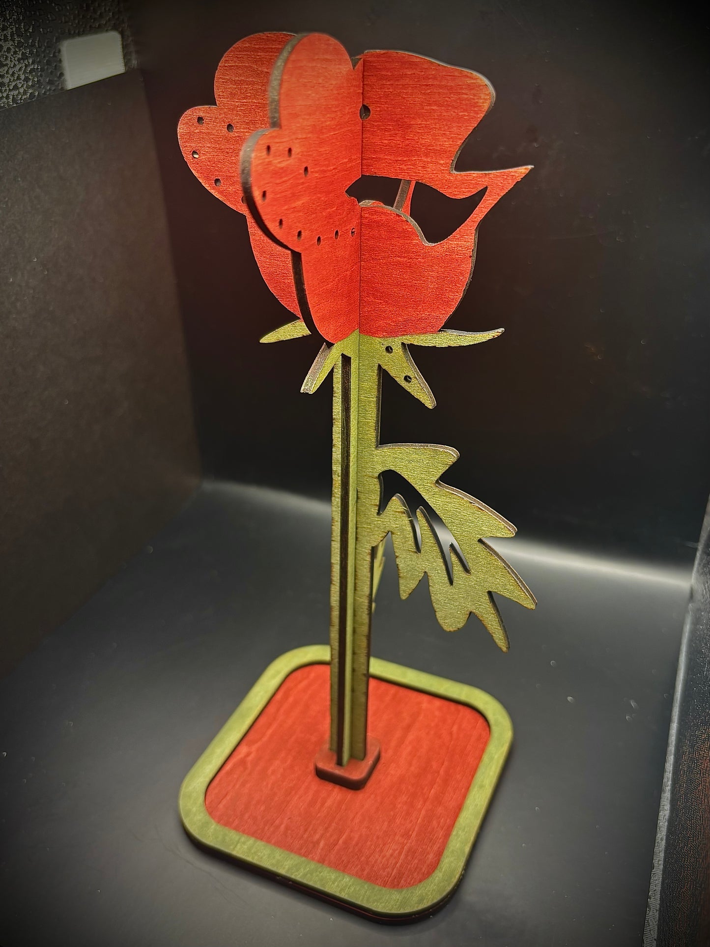 Rose Jewelry Stand – Hand-Painted, Laser-Cut Original Design