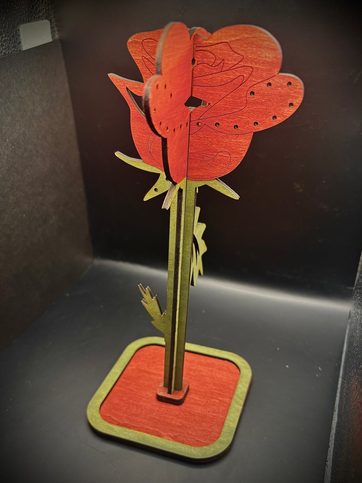Rose Jewelry Stand – Hand-Painted, Laser-Cut Original Design
